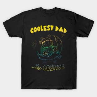 Mens Coolest Dad in the Cosmos Birthday Gift and Father's Day T-Shirt